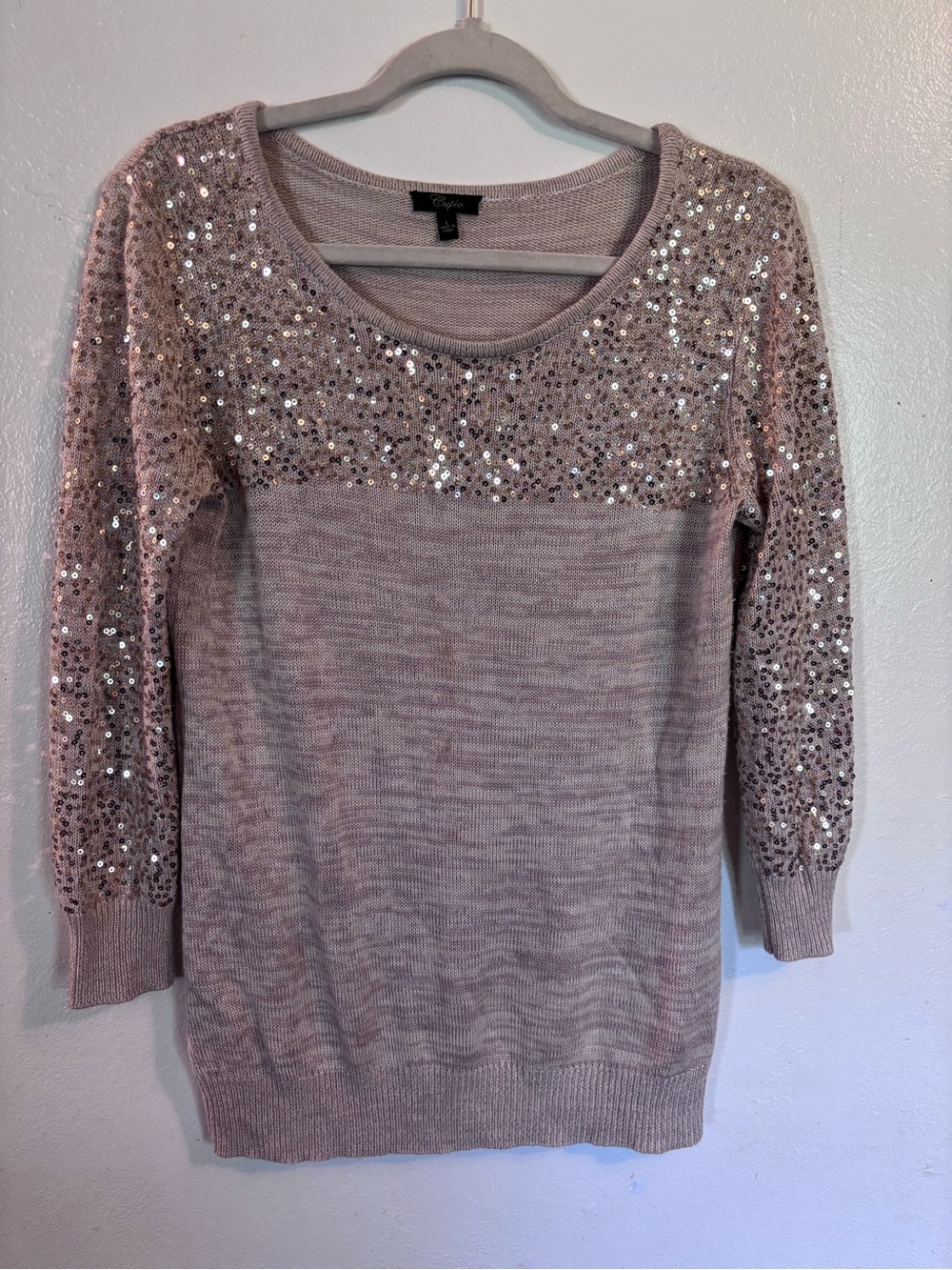 Cupio Light Dusty Rose Knit Sweater